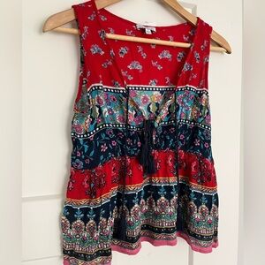 Patrons of Peace Bohemian Floral Sleeveless Top - Size S - New Condition